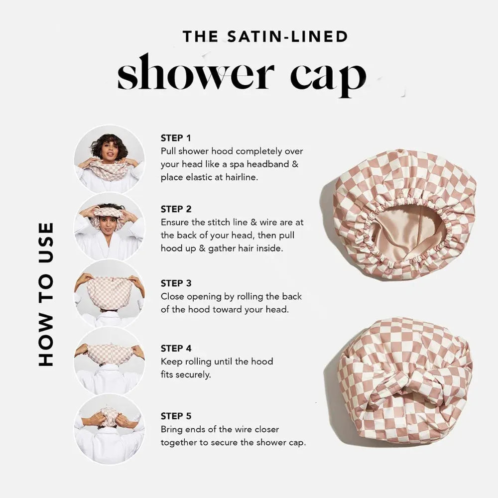Satin Waterproof Shower Cap
